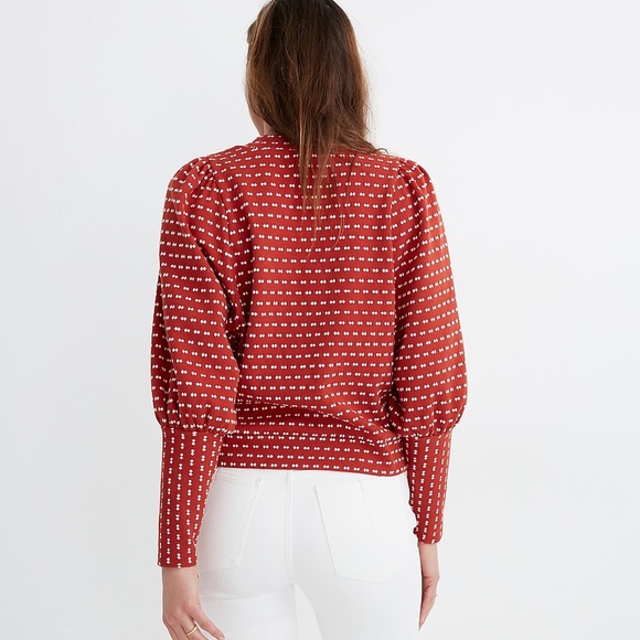 Madewell Puff Sleeve Mockneck Top - Picture 4 of 6